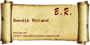 Bendik Roland névjegykártya